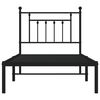 vidaXL Metal Bed Frame without Mattress with Headboard Black 90x200cm