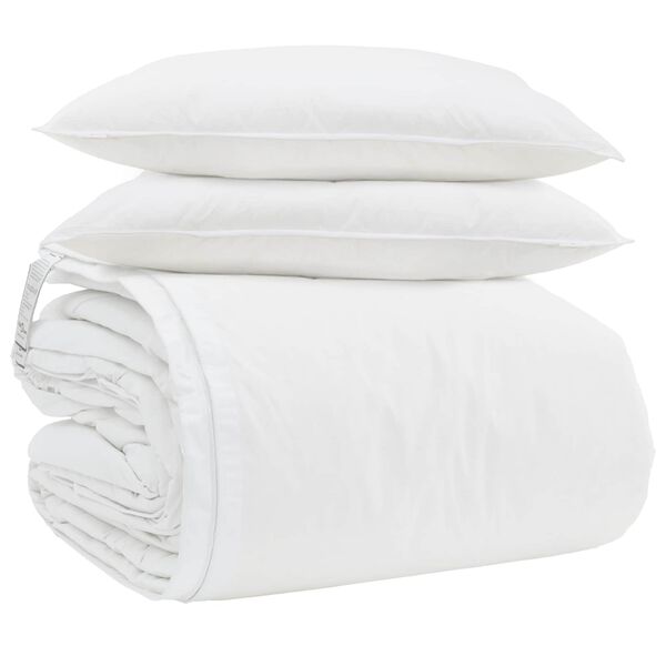 vidaXL Duvet Set with Pillow 3 pcs White Microfiber and Cotton