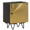 vidaXL Bedside Cabinet with Brass Front 40x30x50 cm Solid Mango Wood