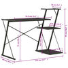 vidaXL Desk with Shelf Black 116x50x93 cm