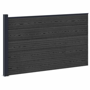 vidaXL Fence Panel WPC and Aluminium Black