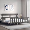 vidaXL Bed Frame without Mattress Grey 200x200 cm Solid Wood Pine