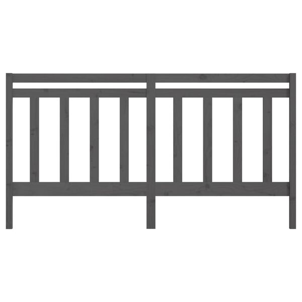 vidaXL Bed Headboard Grey 206x4x100 cm Solid Wood Pine