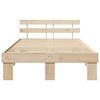 vidaXL Bed Frame with Headboard Natural 140 x 190 cm Solid Pine Wood