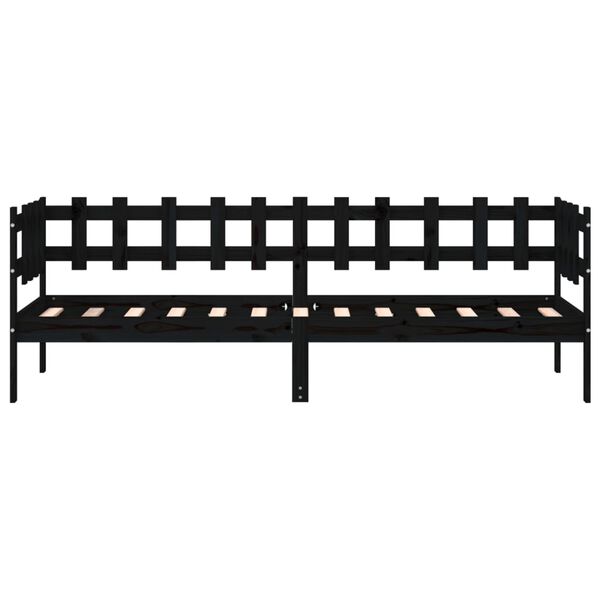 vidaXL Day Bed without Mattress Black 80x200 cm Solid Wood Pine
