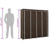 vidaXL Wardrobe with 4 Compartments Brown 175x45x170 cm