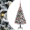 vidaXL Artificial Christmas Tree with 150 LEDs with Stand White 120 cm