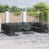 vidaXL Garden Sofa Set with Cushion 10 pcs Black Aluminium