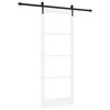vidaXL Sliding Door 83 x 211 cm Solid Pine Wood and Glass White