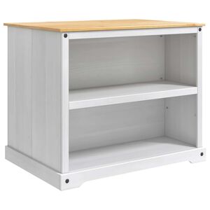 vidaXL Kitchen Trolley 2 pcs White and Honey Wax 112 x 77 x 91.5 cm