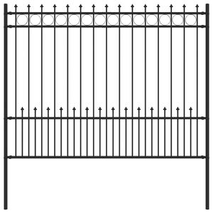 vidaXL Spike Ring Fence Black 200 x 200 cm Powder-Coated Steel