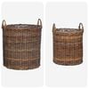 vidaXL Planter Basket with Storage 2 pcs Brown Lacak Rattan