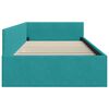 vidaXL Corner Bed Frame with Headboard Turquoise 90 cm x 200 cm Velvet