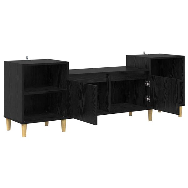 vidaXL TV Cabinet Black Oak 160 x 35 x 55 cm Engineered Wood