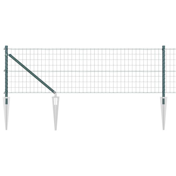 vidaXL Fence with Post Green 0.6 x 10 m Steel and PVC