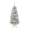 vidaXL Artificial Hinged Christmas Tree Green and White 120 cm