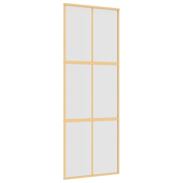 vidaXL Sliding Door Gold 76x205 cm Frosted ESG Glass and Aluminium