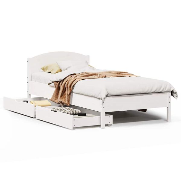 vidaXL Bed Frame without Mattress White 90x200 cm Solid Wood Pine