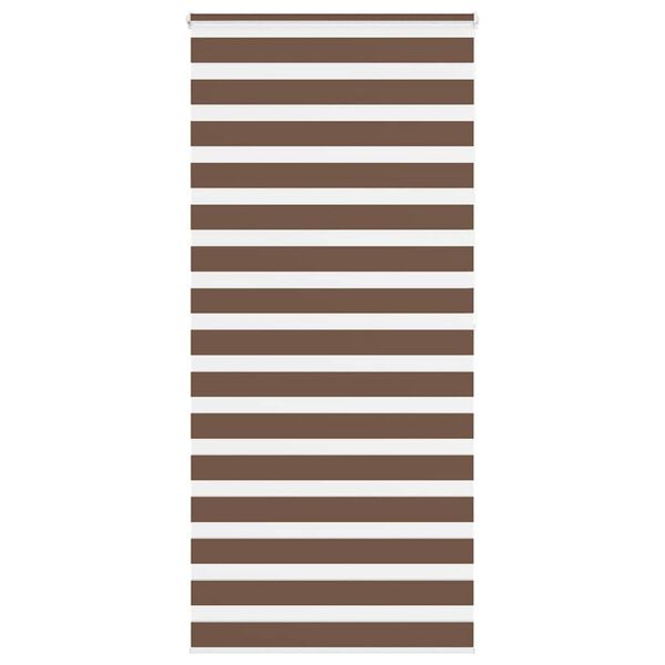 vidaXL Zebra Blind Brown 115x200 cm Fabric Width 110.9 cm Polyester
