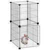 vidaXL 8-Panel Pet Cage with Door Black 35x35 cm Steel