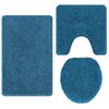 vidaXL Anti-slip Bath Mat Set 3 pcs Blue PP
