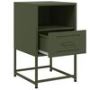 vidaXL Bedside Cabinets 2 pcs Olive Green 36x39x60.5 cm Steel