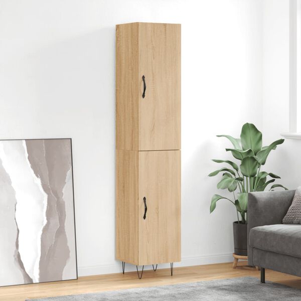 vidaXL Highboard Sonoma Oak 34.5x34x180 cm Engineered Wood