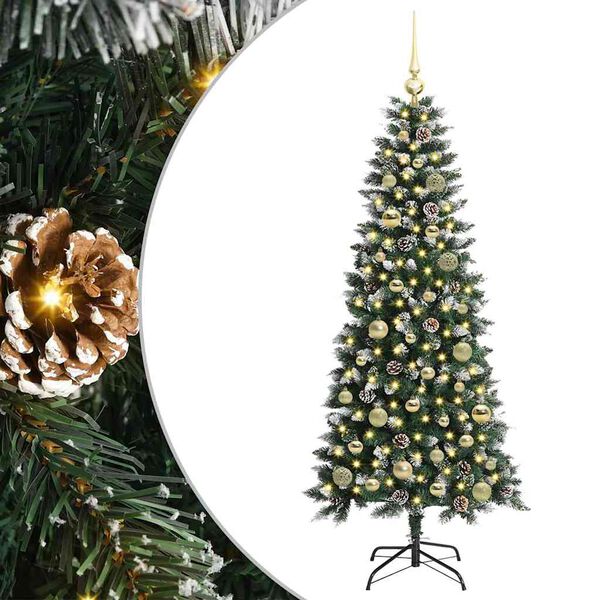 vidaXL Artificial Christmas Tree with 150 LEDs with Stand Green 150 cm