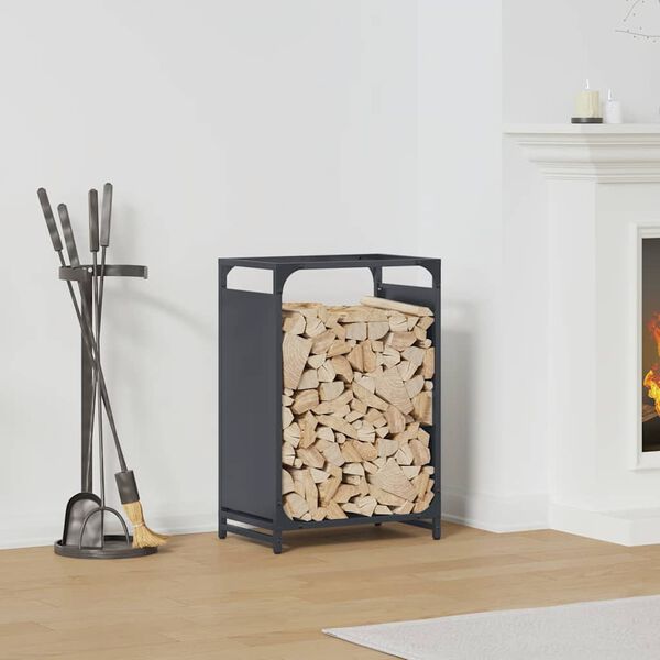vidaXL Firewood Rack Anthracite 44x28x65 cm Cold-rolled steel