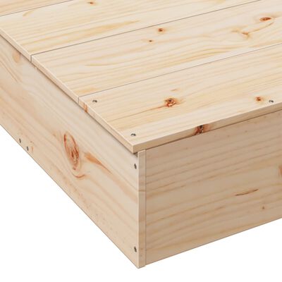 vidaXL Sandpit with Cover 111x111x19.5 cm Solid Wood Pine