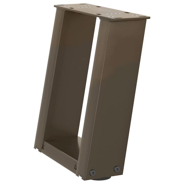 vidaXL Coffee Table Legs U-Shaped 2 pcs Natural Steel 30x(30-31) cm Steel