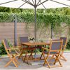 vidaXL 5 Piece Garden Dining Set Anthracite Fabric and Solid Wood