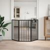 vidaXL Dog Gate Foldable 3 Panels Black 150 cm Poplar Wood