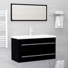 vidaXL 2 Piece Bathroom Furniture Set Black Engineered Wood