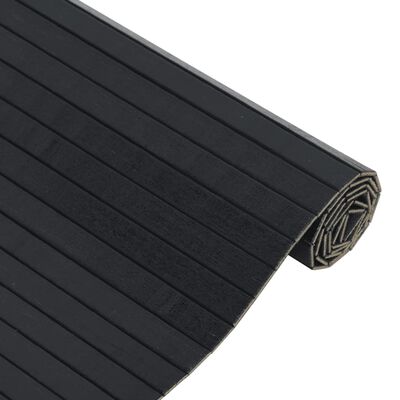 vidaXL Rug Rectangular Black 60x100 cm Bamboo