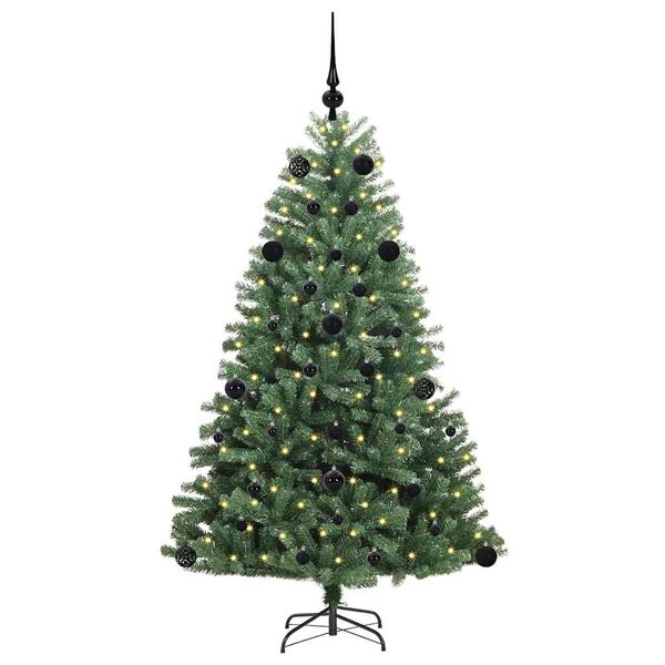 vidaXL Artificial Hinged Christmas Tree Green 150 cm PVC and Metal