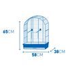 Duvoplus Bird Cage with Accessories Iza 3 58x38x65 cm Grey and Black