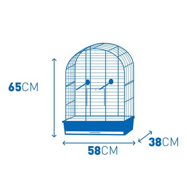 Duvoplus Bird Cage with Accessories Iza 3 58x38x65 cm Grey and Black