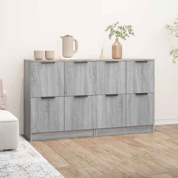 vidaXL Sideboards 2 pcs Grey Sonoma 60x30x70 cm Engineered Wood