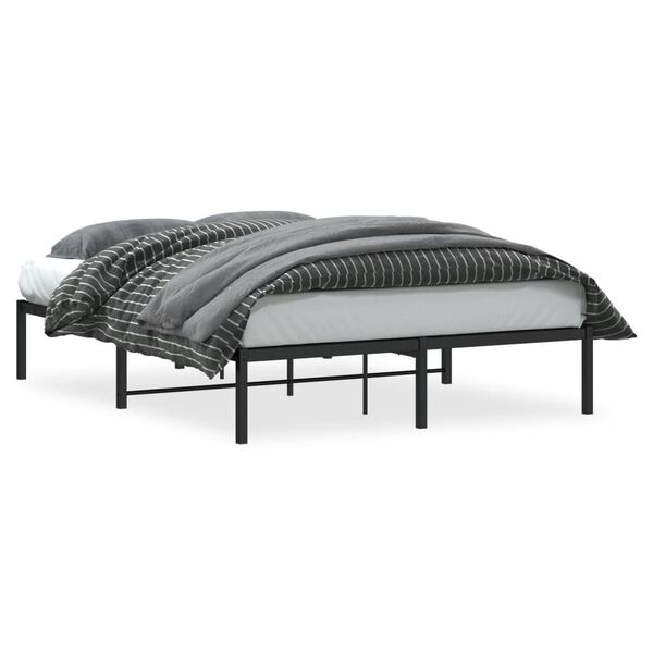 vidaXL Metal Bed Frame without Mattress Black 140x200cm