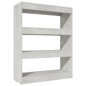 vidaXL Book Cabinet/Room Divider Concrete Grey 80x30x103 cm