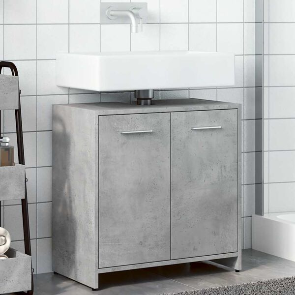 vidaXL Bathroom Sink Cabinet Concrete Grey 60x33x60 cm Engineered Wood