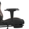 vidaXL Massage Gaming Chair with Footrest Black and Taupe Fabric