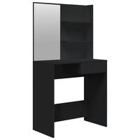 vidaXL Dressing Table with Mirror Black 74.5x40x141 cm