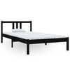 vidaXL Bed Frame without Mattress Black Solid Wood 100x200 cm