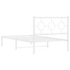vidaXL Metal Bed Frame without Mattress with Headboard White 100x190cm