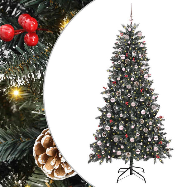 vidaXL Artificial Christmas Tree with 300 LEDs with Stand Green 210 cm