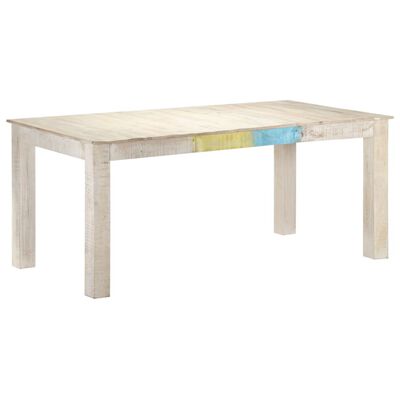 vidaXL Dining Table White 180x90x76 cm Solid Mango Wood