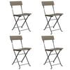 vidaXL Folding Chairs 4 pcs Grey Poly Rattan and Steel