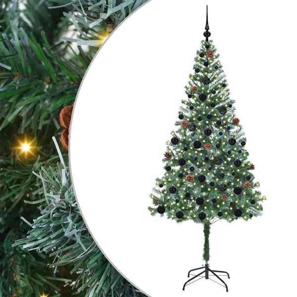 vidaXL Artificial Christmas Tree with Stand Green 180 cm PVC and Steel
